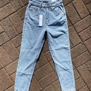 High Waisted Light Wash Mom Jeans